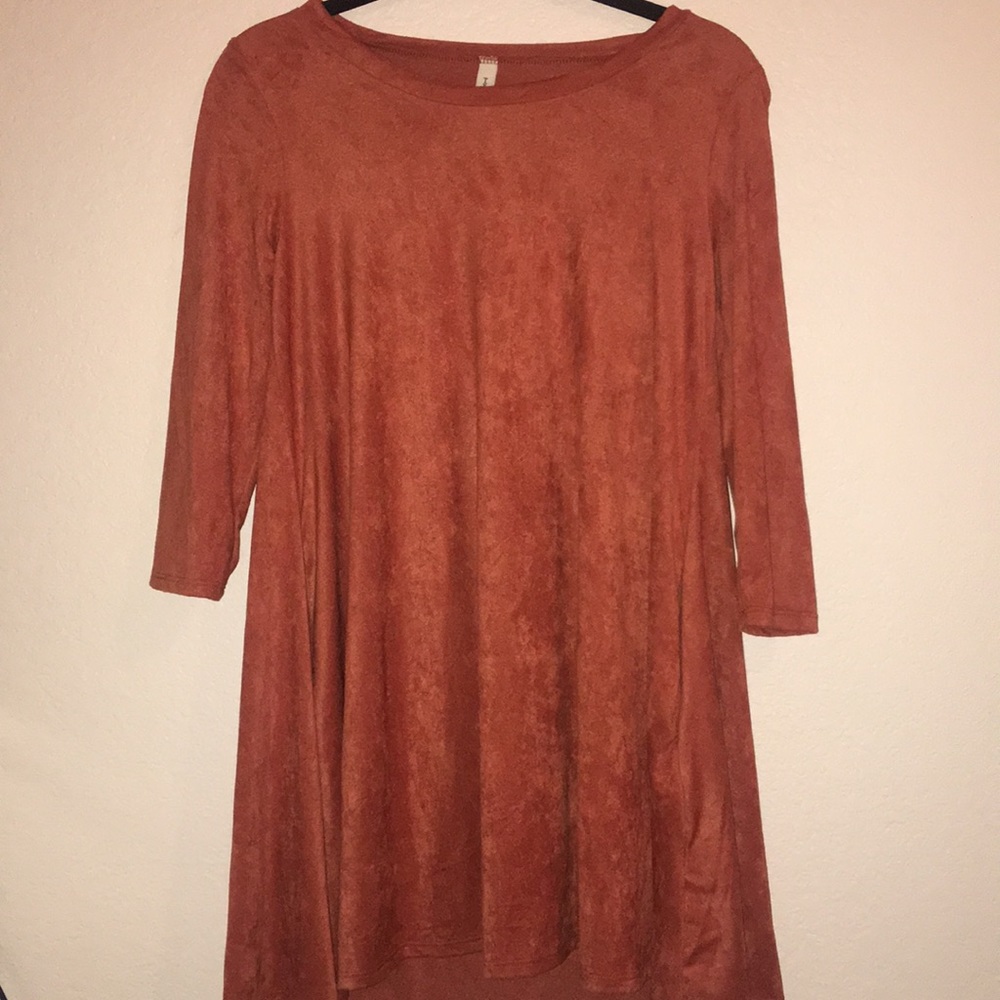 Burnt Orange/Rust Suede Dress